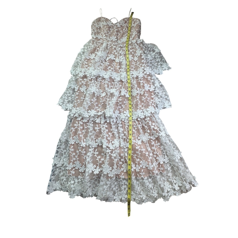 Endless Rose Floral Lace Tier Dress Blush Pink XS Sweetheart Neck fairy wedding - Picture 6 of 16